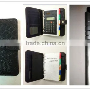 Personalized 6 Ring Binder Leather Organizer Notebook With Calcualtor thumbnail-1