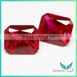 Loose Wholesale Octagon Princess Cut Created Synthetic Red Star Ruby thumbnail-5