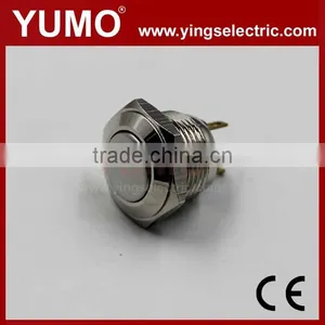 JS16F CE ROHS 16mm Flat Round 1NO Momentary Push Button Switch 12V Brass Illuminated Push Button Foot Switch thumbnail-1
