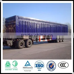 3 Axle Strong Box Semi Trailer , Van Semi Trailer , Grain Transport Truck Trailer thumbnail-3