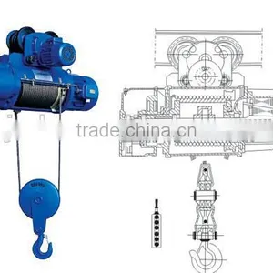 2 Ton Speed Wire Rope Electric Hoist Crane 2 Tons thumbnail-1