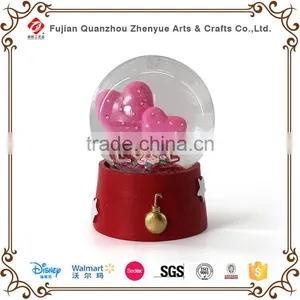 Double Heart Shape Personalized Snow Globe thumbnail-1