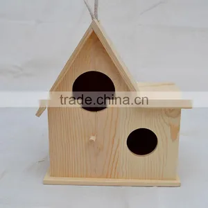Wooden Bird Cage, Wood Bird House, Garden Decorative Bird Cage Wood Crafts thumbnail-1