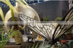 Garden Rattan Hand Woven Weather Resistance PE Plastic Aluminum Frame Animal Butterfly Garden Decoration thumbnail-3