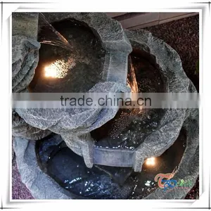 Fiberglass Four-Level Rock Stone Waterfall Patio Fountain thumbnail-4