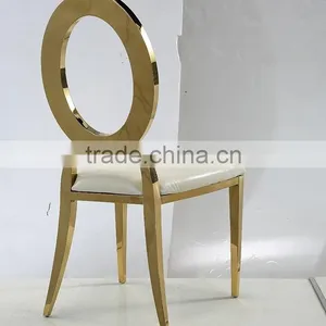 Cheap Price China Wholesale Golden Stainless Steel Dining Chair thumbnail-2