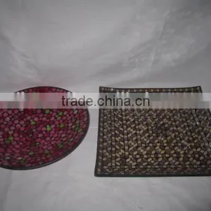 10*10cm,12*12cm OEM Splicing Glass Mosaic Plate thumbnail-3