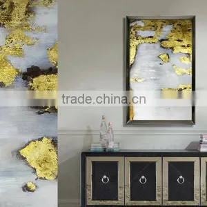 Wall Art Golden Abstract Oil Painting on Canvas for Home Decoration thumbnail-3
