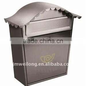 Galvanized Metal Mail Box in the Shape of Small House thumbnail-1