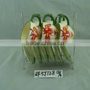 Ceramic Tea Cup With Metal Rack thumbnail-1