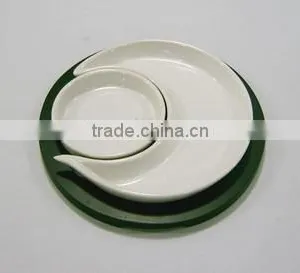 Set of 3 Customized White Porcelain Serving Tray,snack Tray thumbnail-1