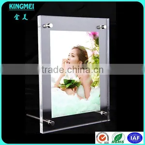 KM-CP56 Tabletop Acrylic Pcture Frame With ad Nails , Free Standing Lucite Photo Holder, Information Poster Holder With Screw thumbnail-3