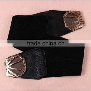 Fashion Flower Pattern Alloy Buckle Elastic Sex Women Lady Waist Belt thumbnail-3