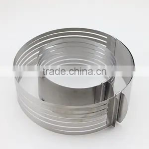 Adjustable Stainless Steel Layer Cake Slicer Kit Mousse Cake Ring Mold thumbnail-5