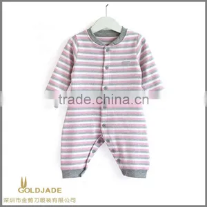 Custom Soft Cotton in China Newborn Stripe Baby Rompers thumbnail-1