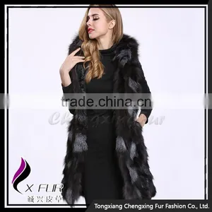 CX-G-B-174 Women Autumn Fashion Fox Fur Vest Woman Hoodies thumbnail-3