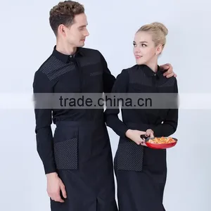 Custom High Quality Staff Uniform, Long Sleeve Black Hotel Uniform thumbnail-1