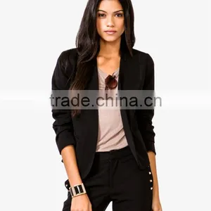 Casual Ribbed Collar Blazer thumbnail-1