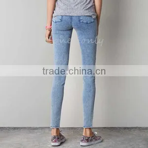 Hot Women Cotton Denim Jegging Trousers Charming Female Skinny Pants P0030 thumbnail-3