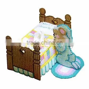 Custom Plastic & Cotton Tissue Box Pray Bear Bed Pattern Cross Stitch thumbnail-1