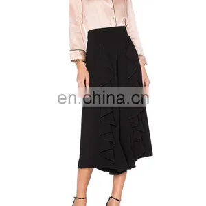 Latest Formal Long Skirt Blouse With Side Frills for Lady thumbnail-1