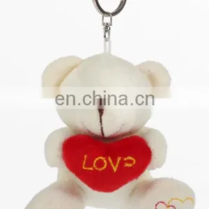 12cm Promotional Love Small Plush Teddy Bear Keychain Toys for Wedding Gift thumbnail-3