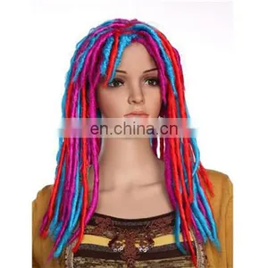 MCW-0396 Party Masquerade Synthetic Long Women Blue Red Purple Dreadlocks Wig thumbnail-1