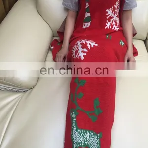 High Quality Knitted Cotton Crochet Christmas Mermaid Blanket Fish Tail Blanket thumbnail-6