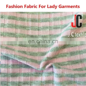 High Quality T/R Pyeing Velour Lycra Fabric Knit Rib Trim Stripe Fabric thumbnail-2
