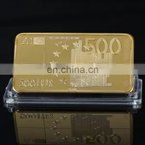 WR Valentine's Day Gift Euro 500 Gold Plated Bar Luxury Home Decor Golden Challenge Coin for Collectible Souvenir thumbnail-1