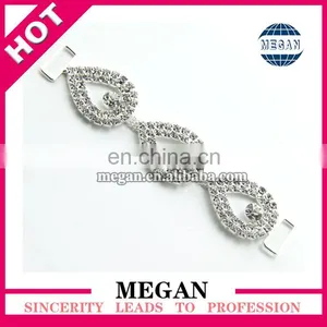 AB Crystal Bikini Connector Teardrop Shaped Rhinestone Bikini Connector Slider thumbnail-1