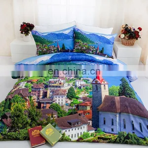 Cheap 4 Piece Dubai Style Home Bedroom 3D Printed Complete Duvet Cover Set thumbnail-1