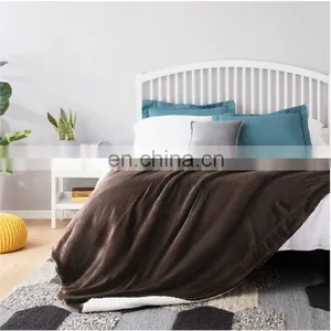 Cheap Brown 100% Superfine Fiber Fleece Sherpa Blanket For Sale thumbnail-4