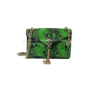 Hot Sale Women Sling Metal Chain Shoulder Handbags High Quality Snake Skin Pattern Crossbody Bags thumbnail-1