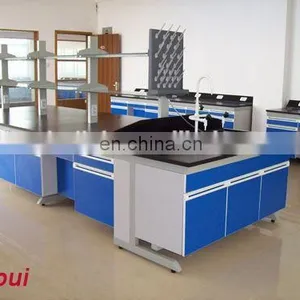 ISO9001/14001 Low Price MDF Lab Island Table With Reagent Shelf Lab Furniture thumbnail-5