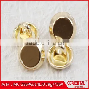 Matt Black Flat Front Gold Back Metal Shank Button thumbnail-2