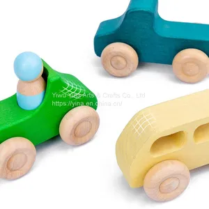 Wooden Van Peg Doll Van Peg Doll Bus Wooden Toy Car thumbnail-1