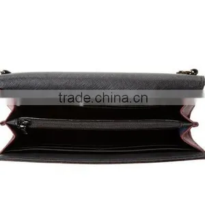 Saffiano Leather Ladies Envelope Clutch Wallet Crossbody Wallet Bag With Shoulder Chain thumbnail-3