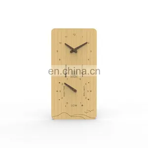 100% Natural Material Household Office Room Rectangular Bamboo Tidal Analog Wall Clock thumbnail-2