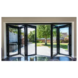 Double Glazing Lowes Bi Fold Door / Accordion Aluminum Glass Patio Exterior Bifold Door thumbnail-3
