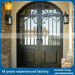 Popular Style Elegant Front Entry With Wrought Iron Doors thumbnail-3