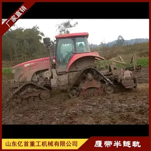 Tractor Modification With Triangular Track Chassis for Anti-skid and Anti Sinking on Muddy Ground thumbnail-1