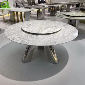 Luxury Stainless Steel Wedding Table Gold Rectangle Slate Table Top Dining Table For Wedding Event thumbnail-2