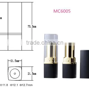 MC6005 Unique Square Plastic Lipstick With Transparent Lid thumbnail-1