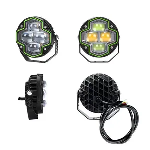 New Motorcycle LED Spotlight Four-Bead Lens 6000K Electric Vehicle Light Integrated Far Angel Eye Flashing External Modified thumbnail-2