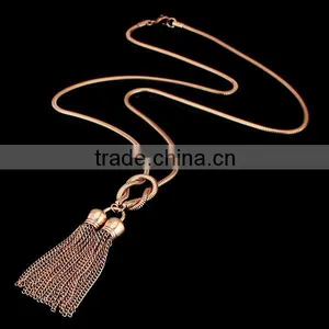 Vintage Tassel Necklace Chain Gold Necklace Designs in 10 Grams thumbnail-3