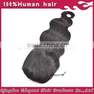 Indian Remy Hair Drawstring Ponytail With Clip, Wrap Around Human Hair Ponytail thumbnail-6