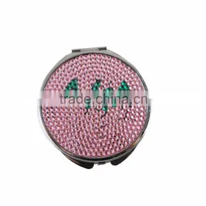 Pink and Green Custom Greek AKA Sorority LOGO Bling Compact Mirror Quality Choice thumbnail-2