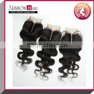 2016 New Sale Free Shipping Body Wave 100% Brazilian Virgin Hair Lace Closure thumbnail-5