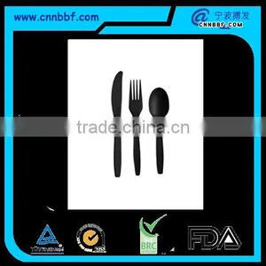 Composable Biodegradable Black Knife Fork Spoon Cutlery Set thumbnail-1